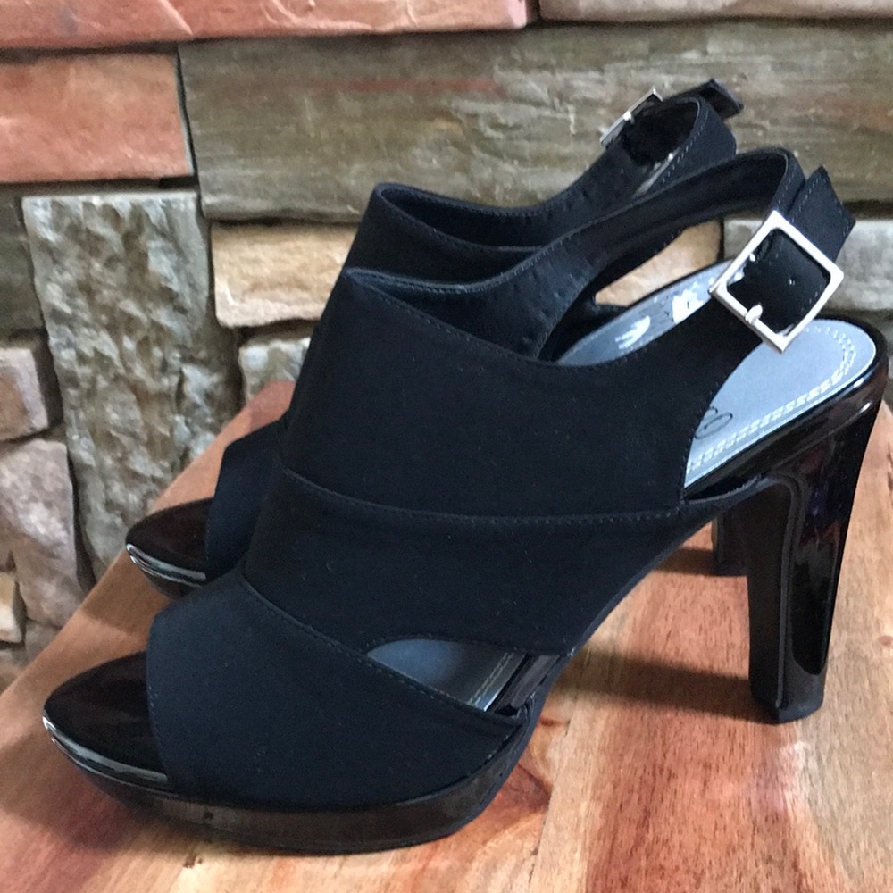 Impo clothe and patent leather pumps